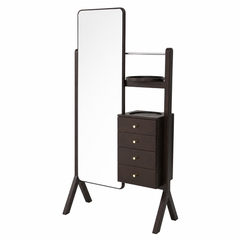Elegant Wooden Dressing Table with Standing Mirror and Organizer