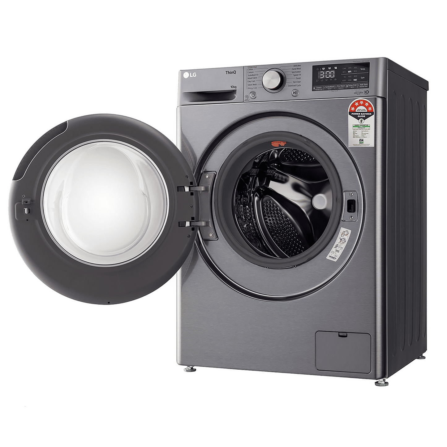 LG 10 kg 5 Star Fully Automatic Front Load Washing Machine (FHP1410Z7P.APSQEIL, Smart Diagnosis, Platinum Silver)