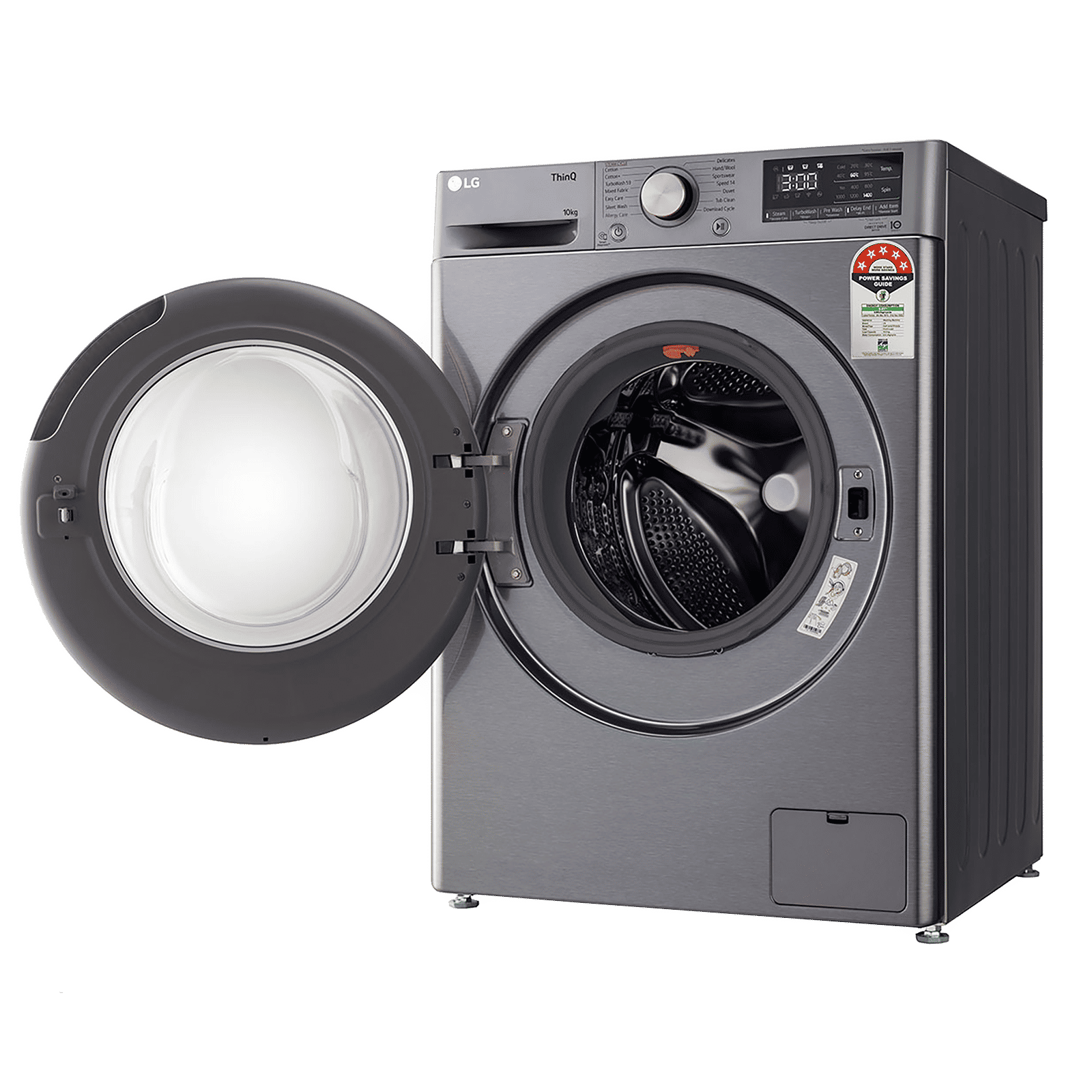 LG 10 kg 5 Star Fully Automatic Front Load Washing Machine (FHP1410Z7P.APSQEIL, Smart Diagnosis, Platinum Silver)