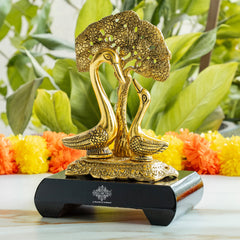 Brass Finish Swan Pair Showpiece – 22 cm Décor Gift