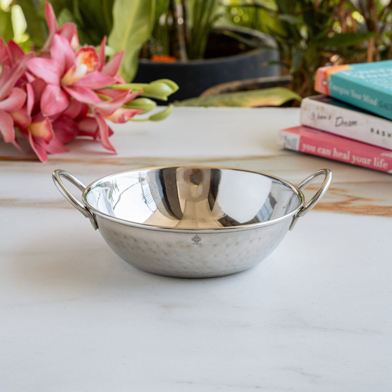Steel Hammered Kadhai with Plain Handle
