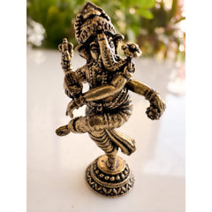 Pure Brass Miniature Dancing Lord Ganesha Idol 1.57 Inch
