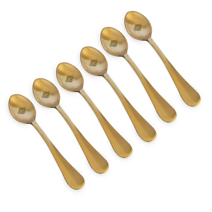 Pure Brass Baby Spoon with Matt Finish Design, Dinnerware, Tableware, Flatware & Cutlery, Length:- 19.05 cm