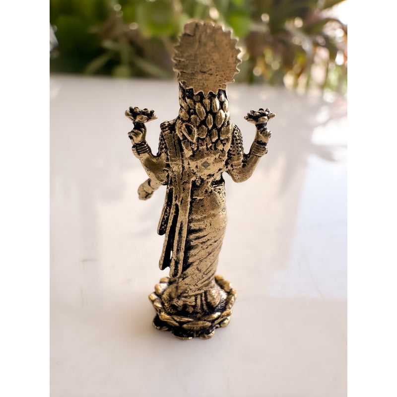Pure Brass Miniature Lakshmi Ji Standing Murti - 3.51 cm
