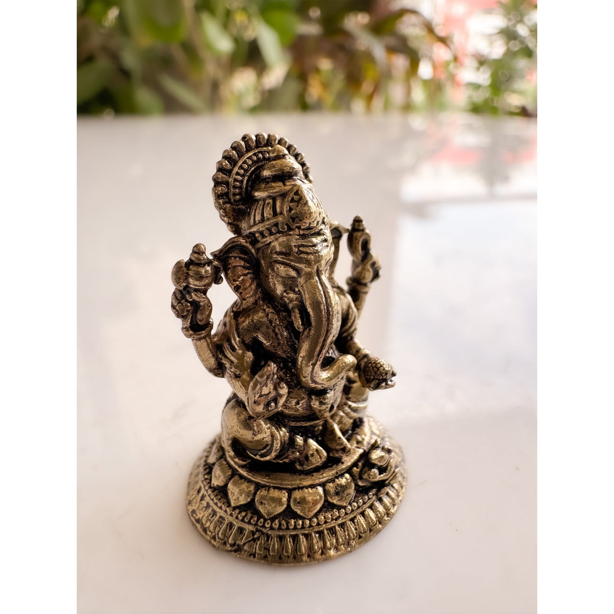 Pure Brass Miniature Ganesh Ji Sitting Murti