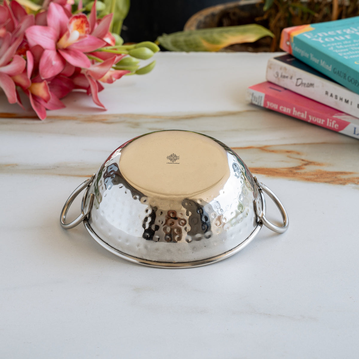 Steel Hammered Kadhai with Plain Handle