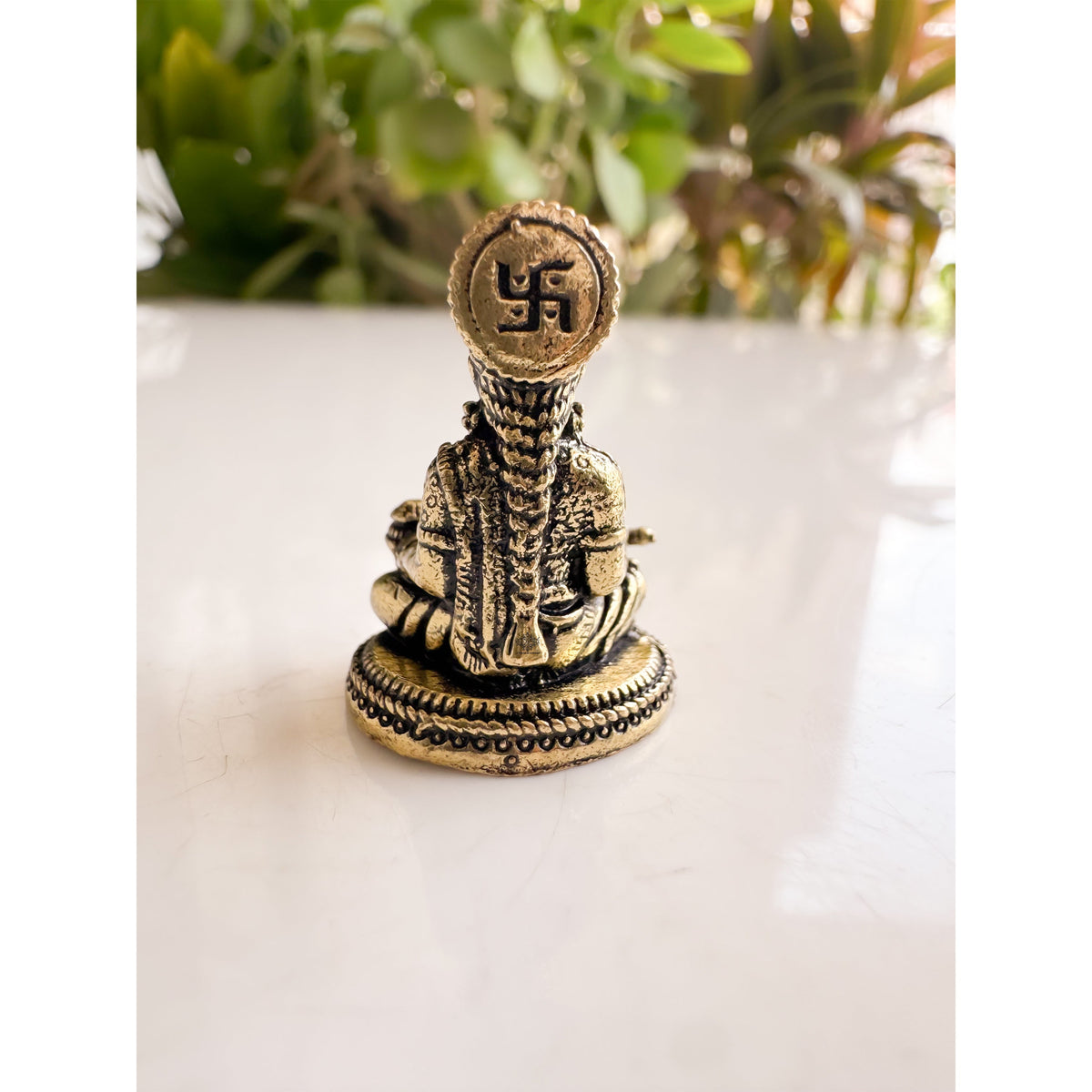 Pure Brass Miniature Maa Annapurna Sitting Murti - 2.39 cm
