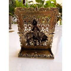 Pure Brass Miniature Krishna Ji Murti with Cow - 7.87 cm