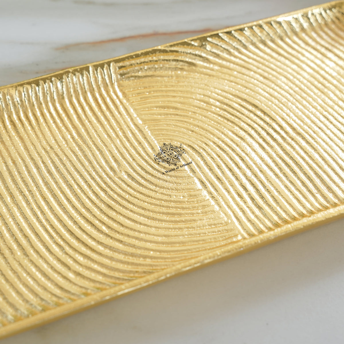 Brass Finish Handmade Tray 17.8 Inches