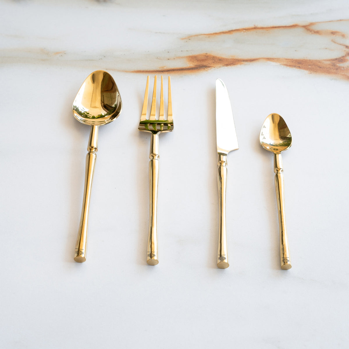 Stainless Steel Gold PVD Coated Rafail Cutlery Set of 4 for Dining & Gifting