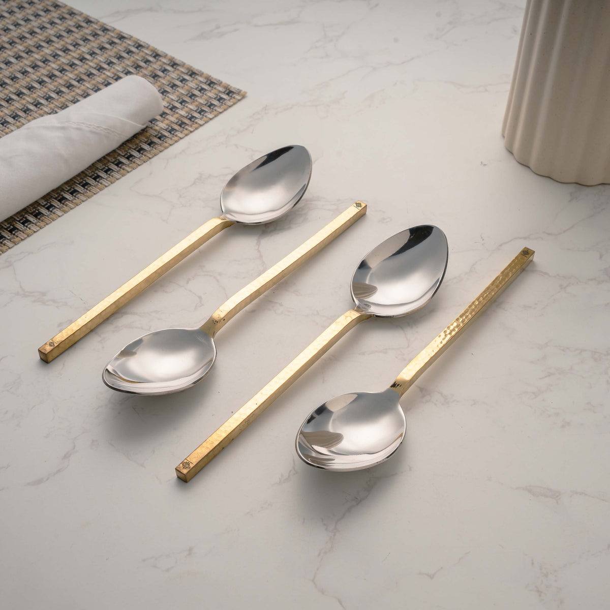 Steel Spoon With Brass handle