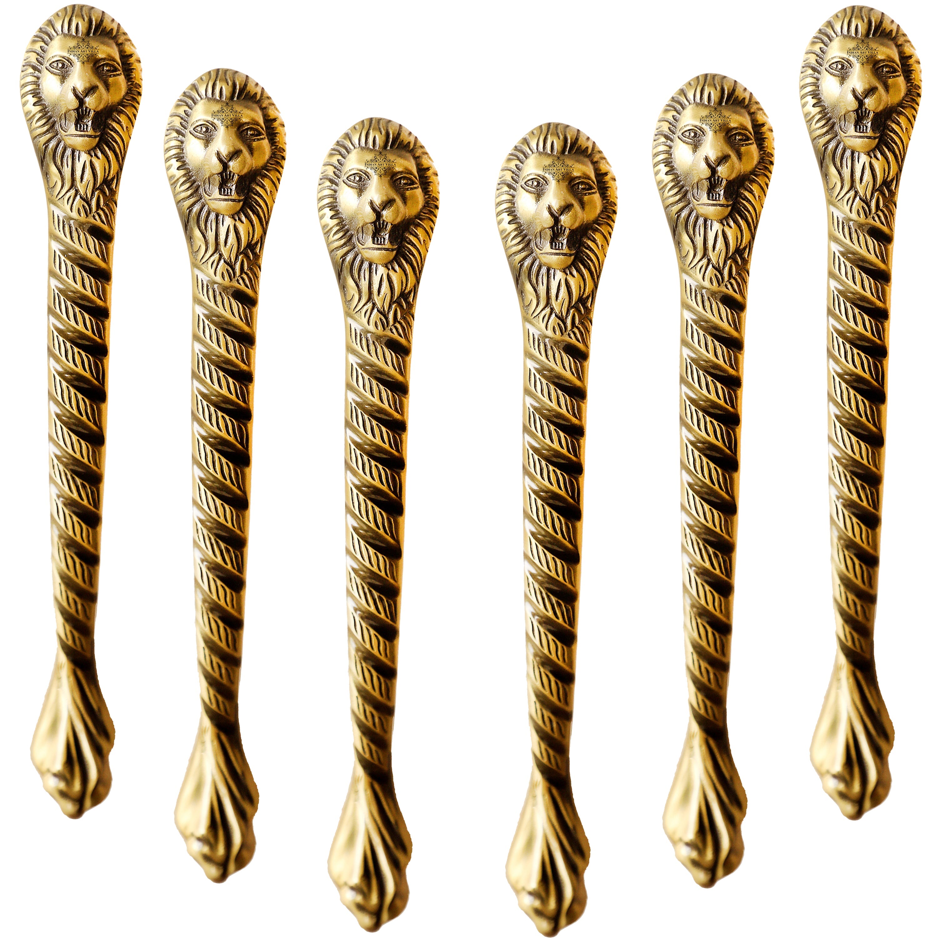 Exquisite Brass-Finished Aluminum Door Handle with Lion Bearded Design – A Touch of Timeless Elegance