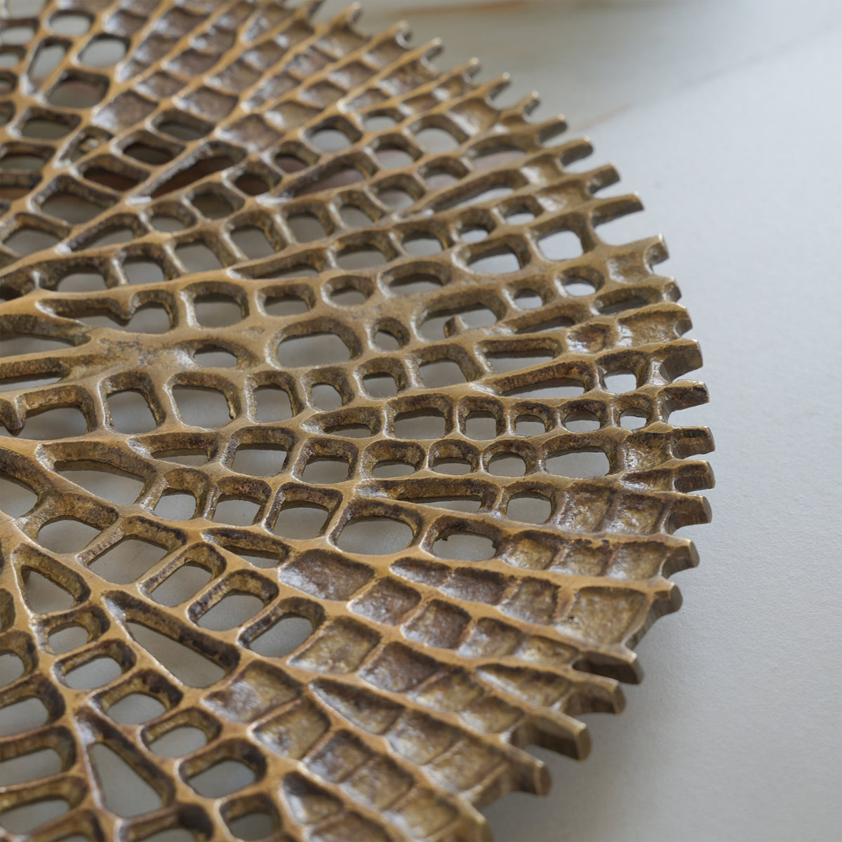 Brass Finish Round Tray 15 Inches