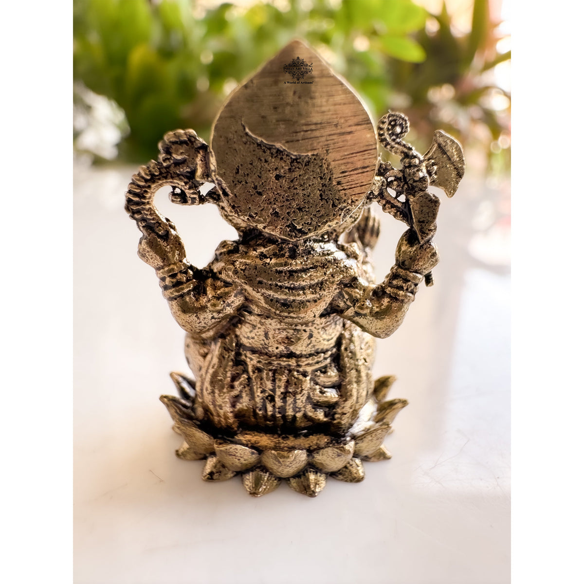 Pure Brass Miniature Ganesh Ji Murti Sitting On Lotus - 3.18 cm