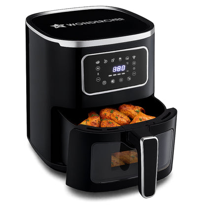 Platinum Plus Digital Air Fryer | 5L With Window & Light | Fry, Bake, Grill, Roast | 7 Pre-set Options | French Fries, Tikkis, Grilled Veggies, Muffins | Non-stick Basket | 2 Year Warranty