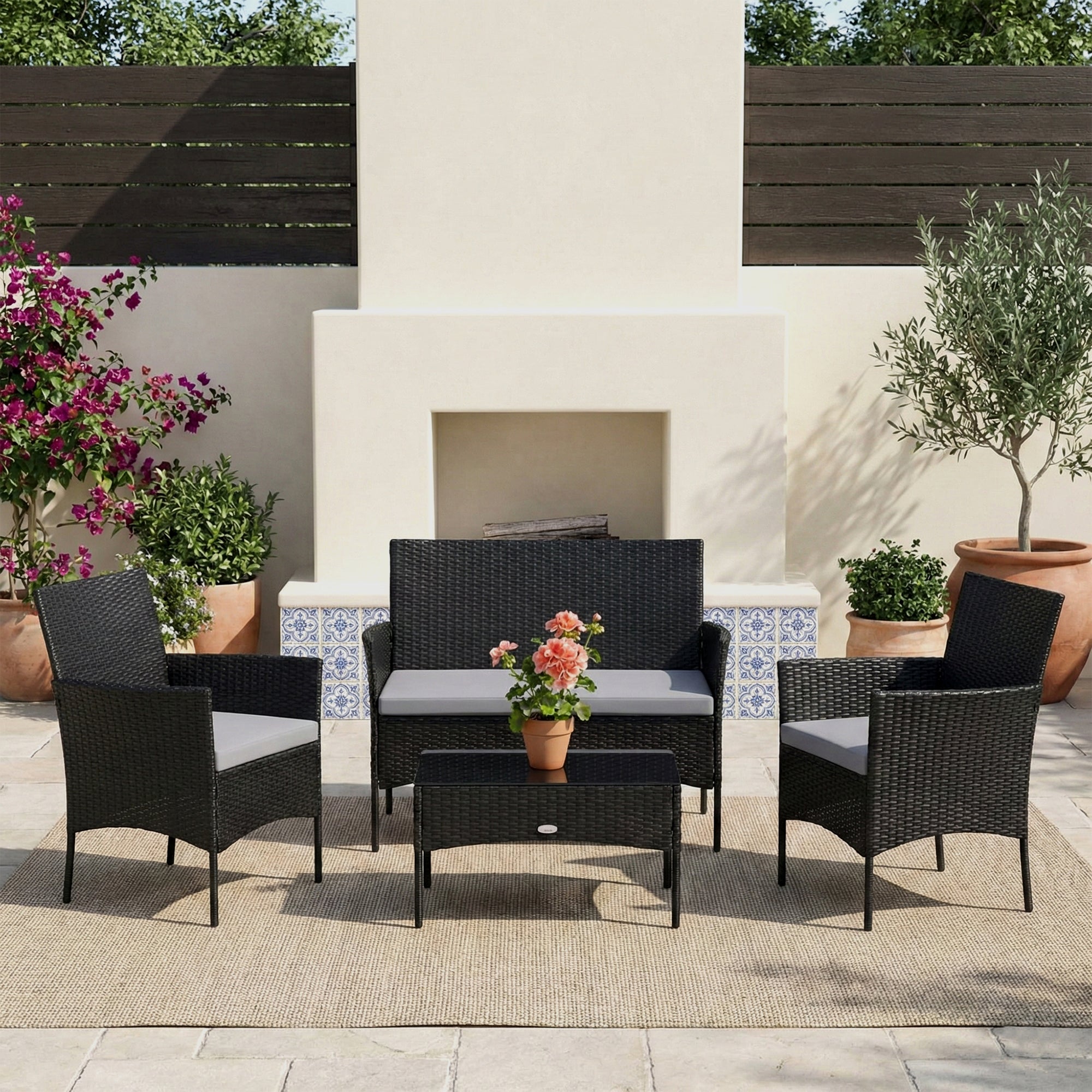 Aaru Outdoor Sofa Set 2 Seater , 2 Single seater and 1 Center Table Set