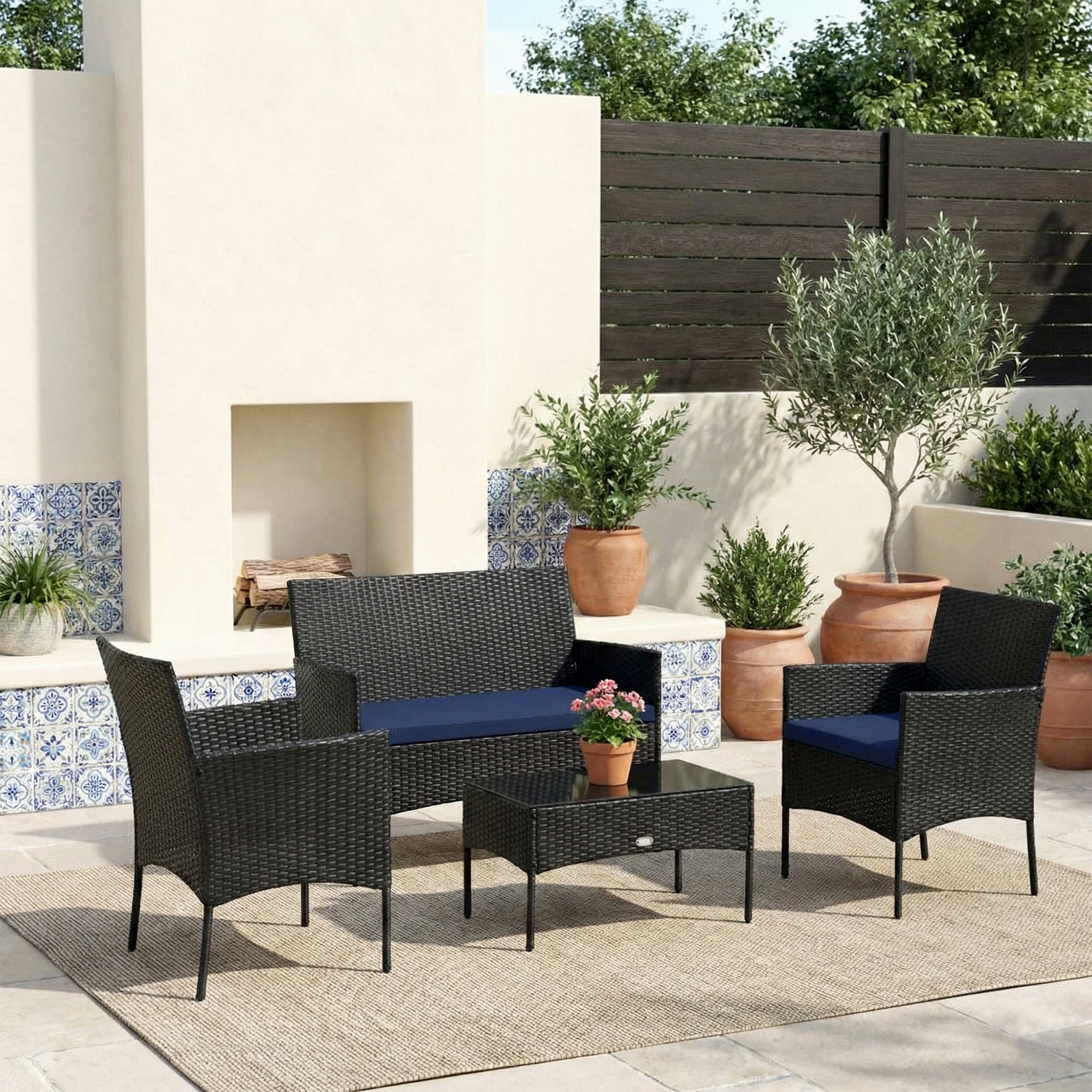 Aaru Outdoor Sofa Set 2 Seater , 2 Single seater and 1 Center Table Set