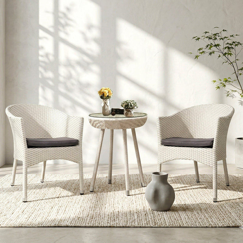 Perlita Outdoor Patio Seating Set 2 Chairs and 1 Table Set