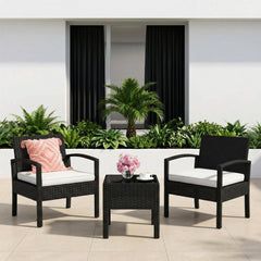 Ignacio Outdoor Patio Seating Set 2 Chairs and 1 Table Set