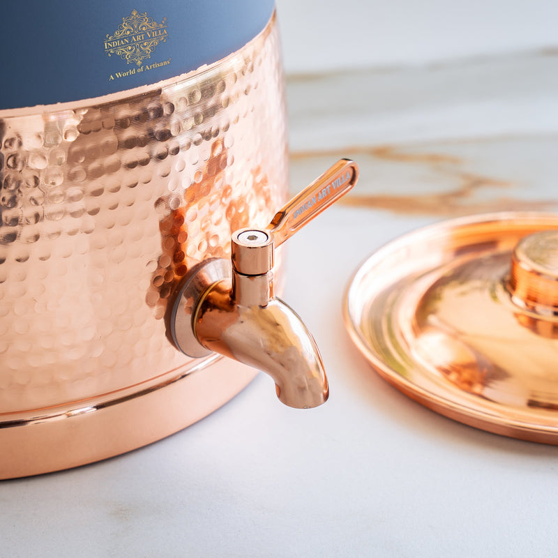 Copper Water Pot with Hammered Design & Silk Finish 7000 ML