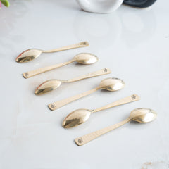 Pure Brass Hammered Design Spoon