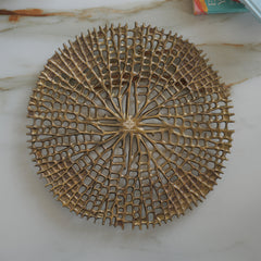 Brass Finish Round Tray 15 Inches
