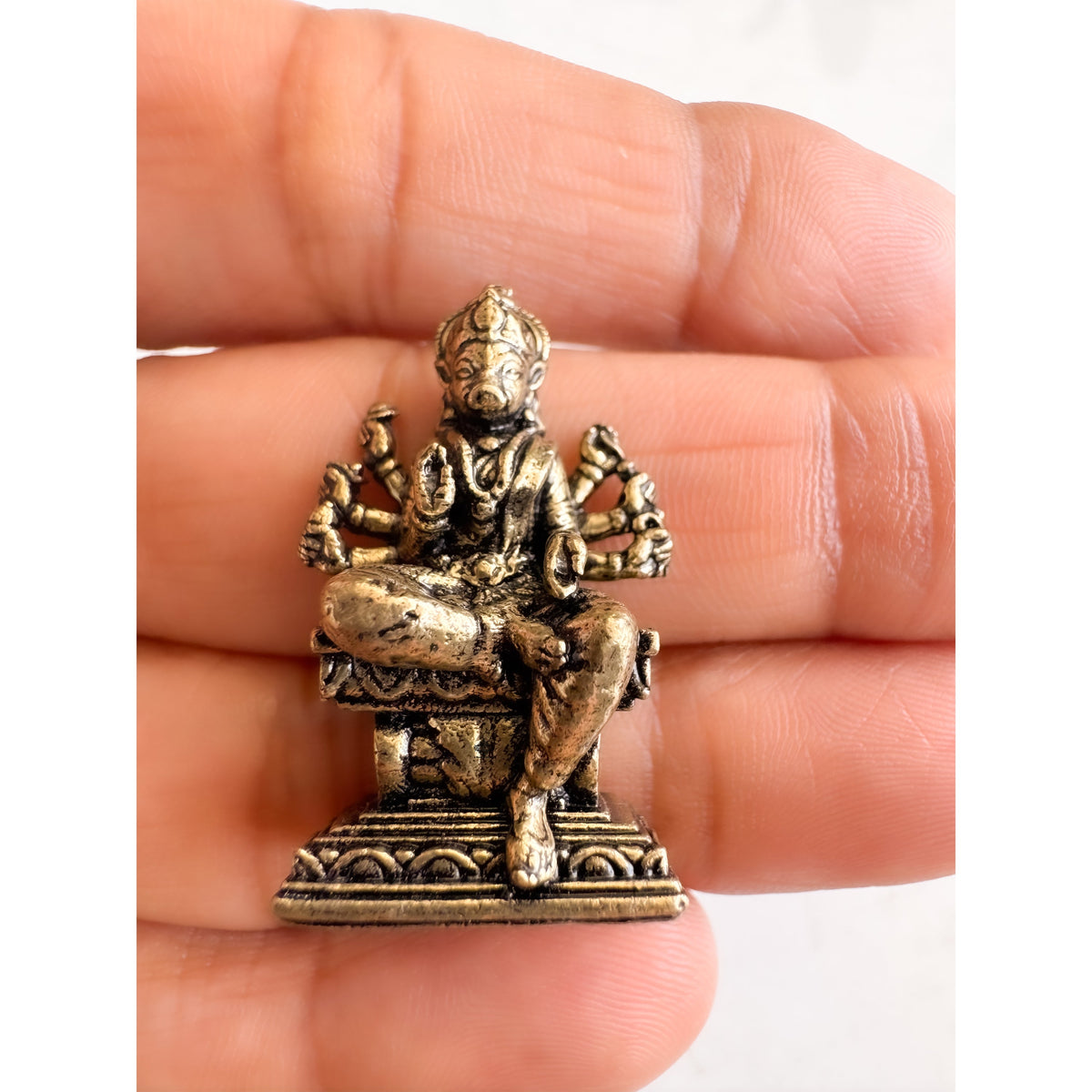 Pure Brass Miniature Goddess Varahi Amman Ji Idol - 3.00 cm