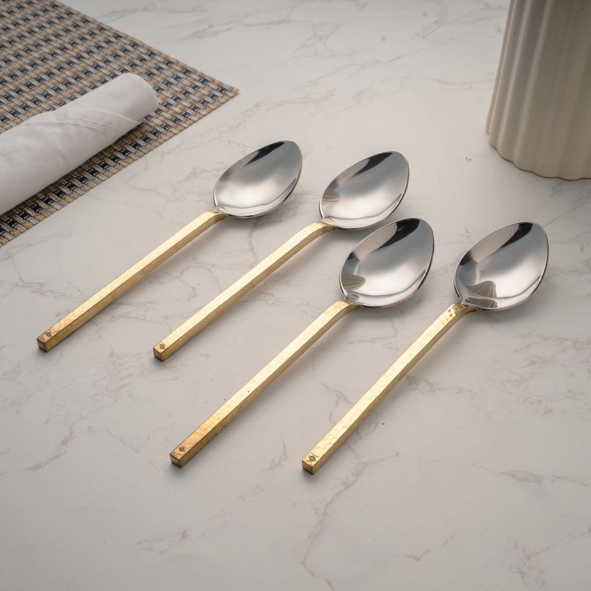 Steel Spoon With Brass handle