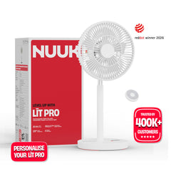 Rechargeable Table Fan with ProLift™ Adjustable Stem and Mood Light | LĪT PRO