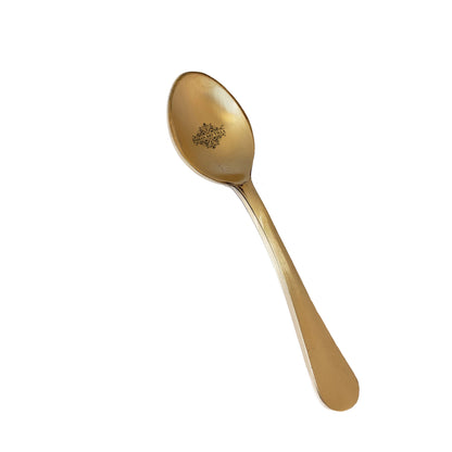 Pure Brass Baby Spoon with Matt Finish Design, Dinnerware, Tableware, Flatware & Cutlery, Length:- 19.05 cm