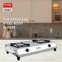 Prestige Shakti Stainless Steel Manual Gas Stove (2 Burners)