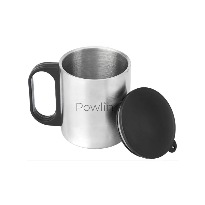 Powlin Noah Mug 2-Piece Set | 180ml Stainless Steel Coffee Mug | Insulated, Durable, Spill-Proof, Leak-Resistant | Ideal for Hot & Cold Beverages, Travel-Friendly