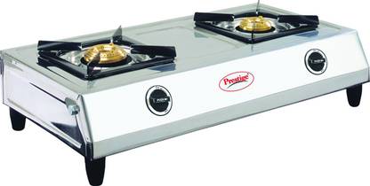 Prestige Shakti Stainless Steel Manual Gas Stove (2 Burners)