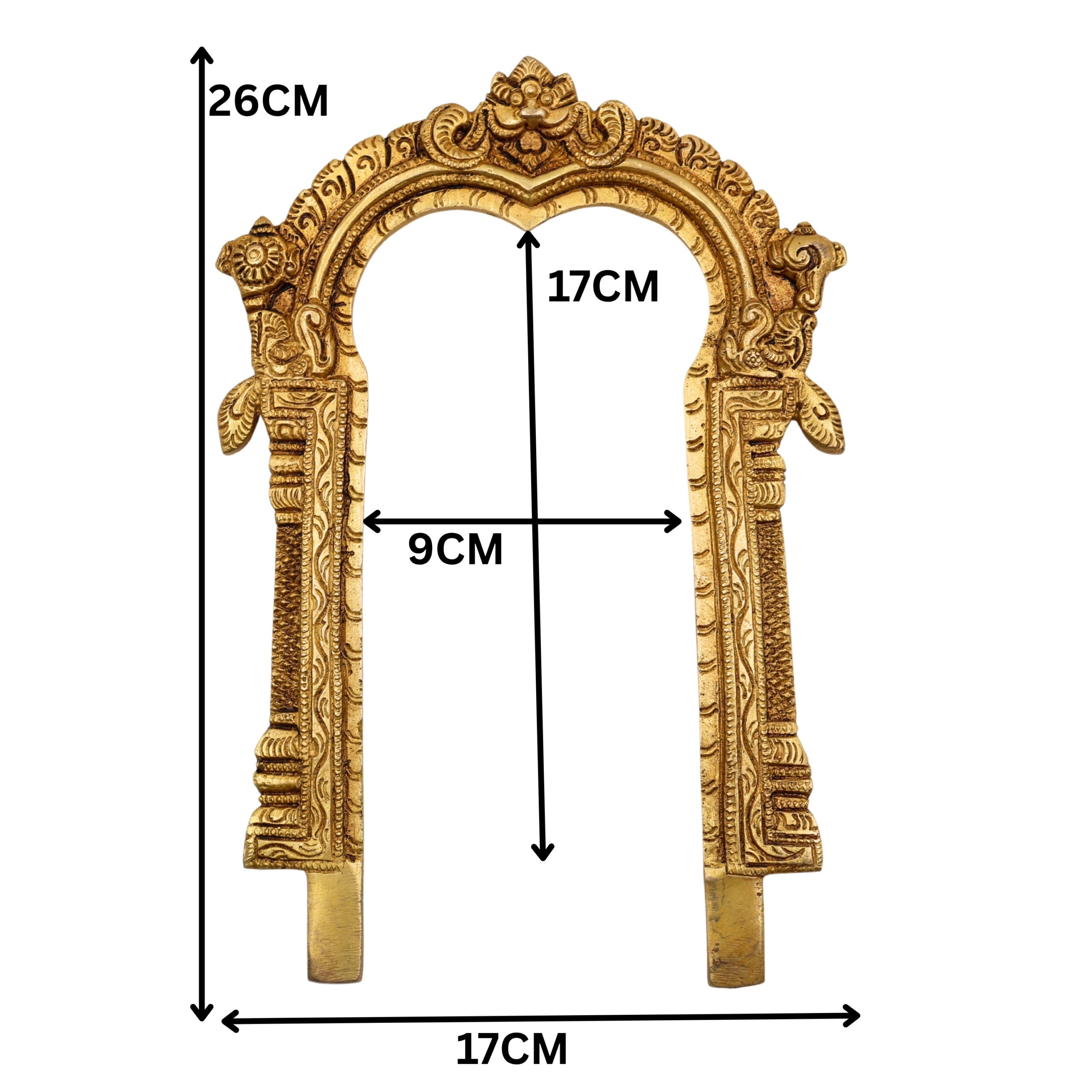 Brass Balaji Prabhavali Frame Arch Wall Hanging – Prabhawal for Temple, Home Decor & Deity Backdrop | Prabhavali for Pooja, Prabhaval for Idol Worship, Gold, 10.5 Inch, 1 Piece