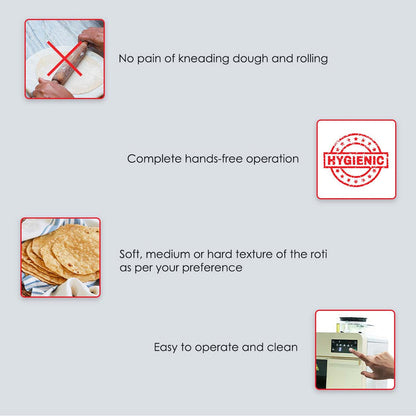 Roti-Magic| Fully Automatic Roti Maker for Perfect Homemade Rotis| Make Hot Rotis From Dry Atta & Water| Kneads Atta & Rolls Perfect Rotis| Hygienic, Effortless & Time-Saving| 1900 Watt| 2 Year Warranty| Rose Pink