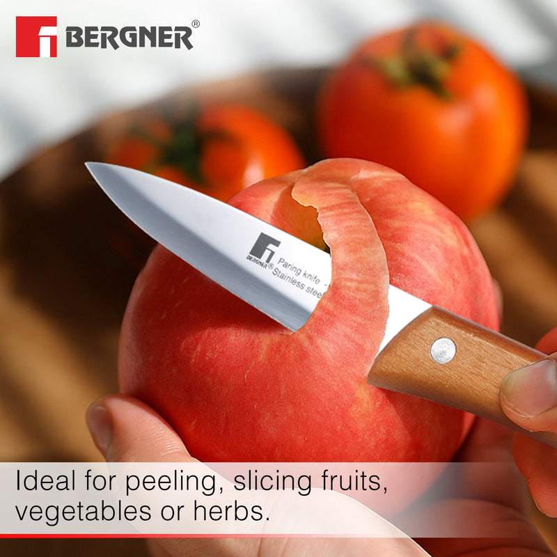Bergner Natural Stainless Steel 8.75cm Pairing Knife