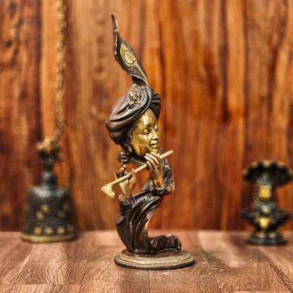 20-Inch Krishna Brass Idol Showpiece