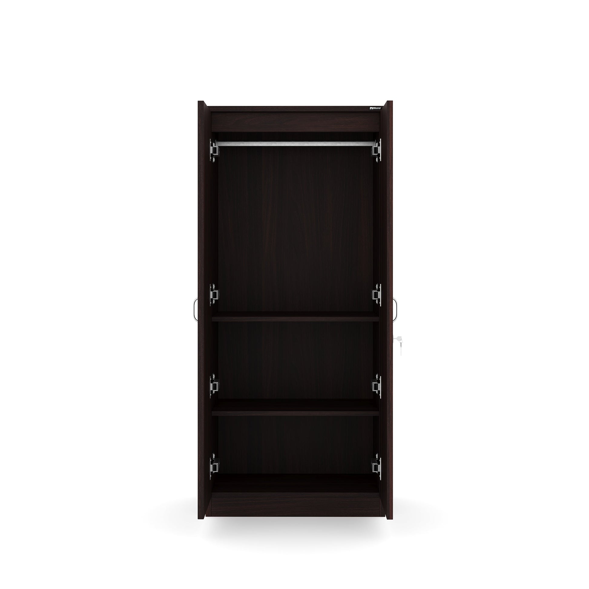 Nilkamal Crystal 2 Door Wardrobe (New Wenge & Natural Ebony)