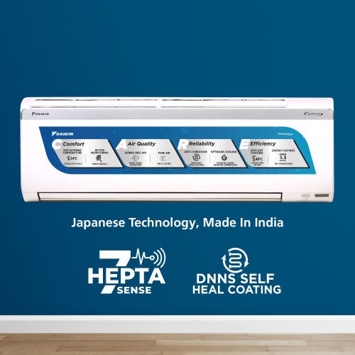 Daikin Premium Series 1 Ton 5 Star Inverter Split AC | 100% Copper | PM 2.5 Filter | Dew Clean Technology | Power Chill Operation | 5.2 ISEER (ATKM35UV)