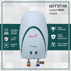 Abirami InstantWaterHeater-White-Green-Color-1Ltr 1 L Instant Water Geyser-4