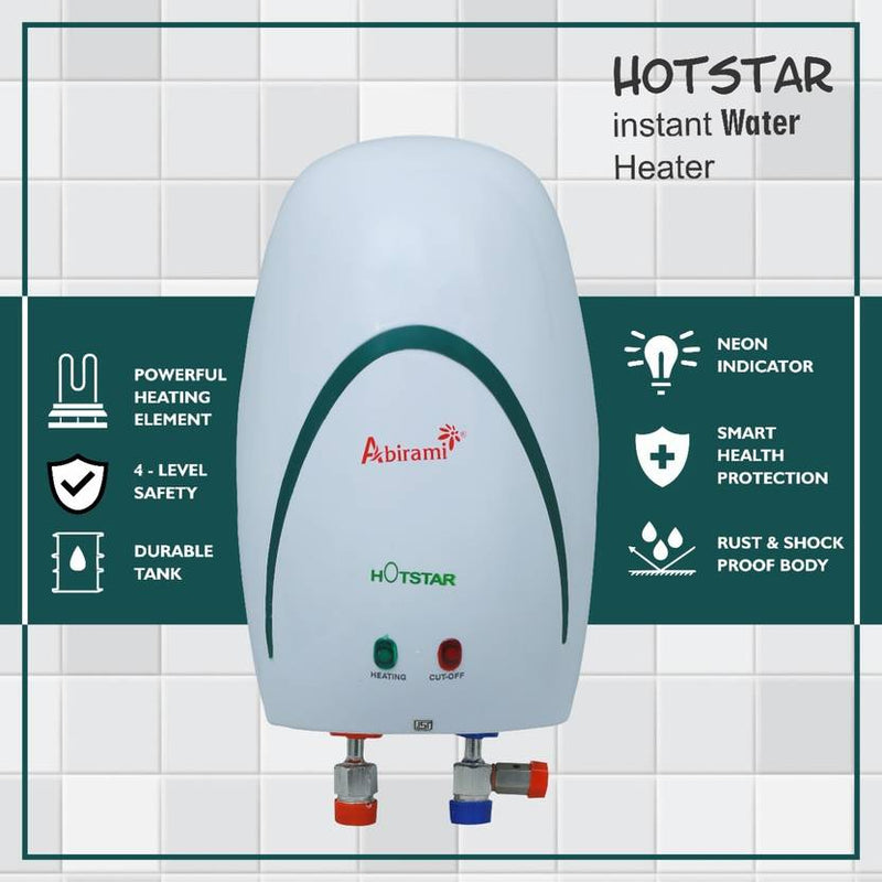 Abirami InstantWaterHeater-White-Green-Color-1Ltr 1 L Instant Water Geyser-4