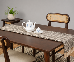 Ashton Solid Wood Rattan Cane Dining Table 4 Seater Set