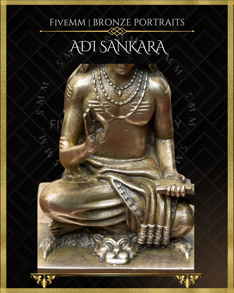 Adi Shankaracharya - 3" Panchaloha Bronze Icon