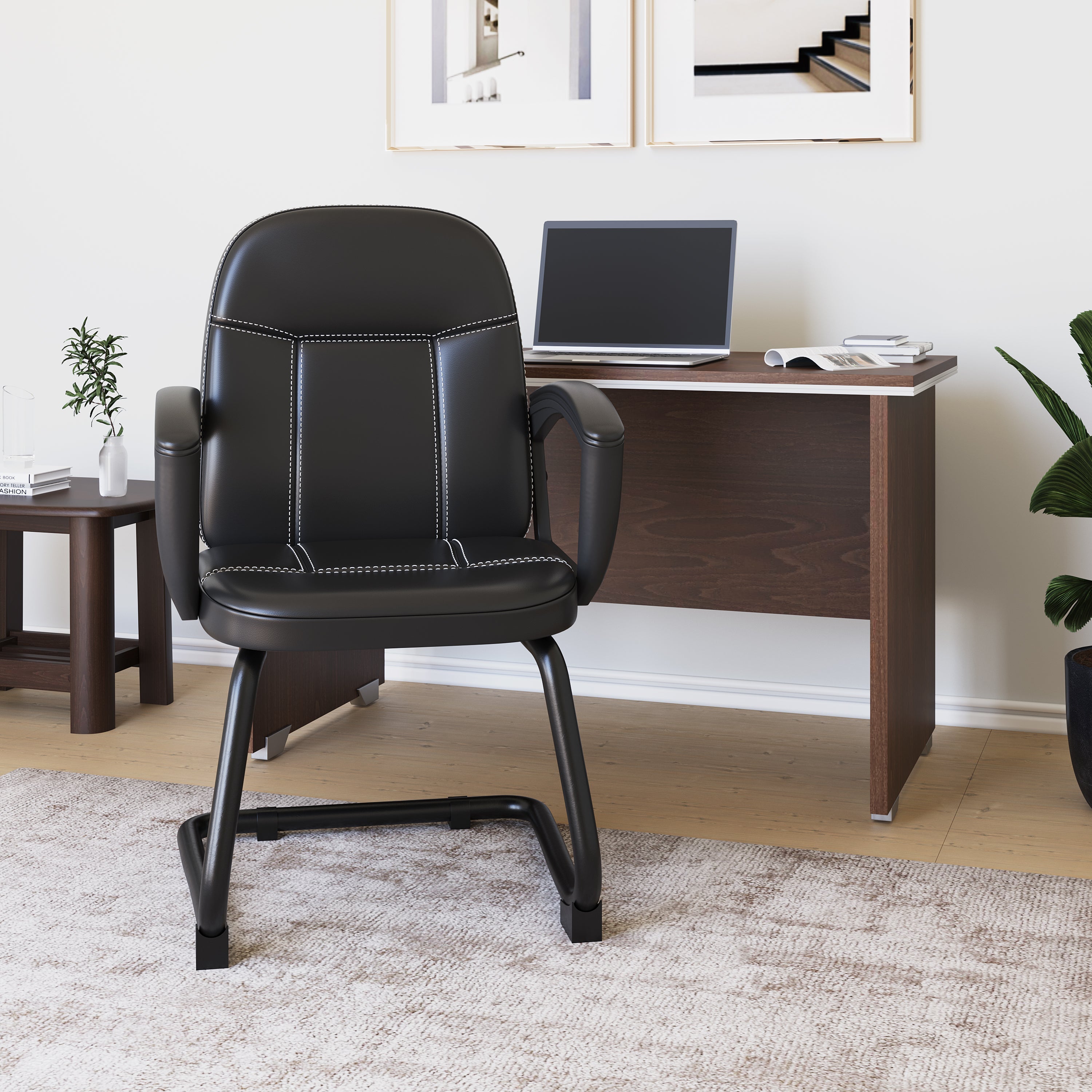 Nilkamal Mayor Visitor Chair (Black)