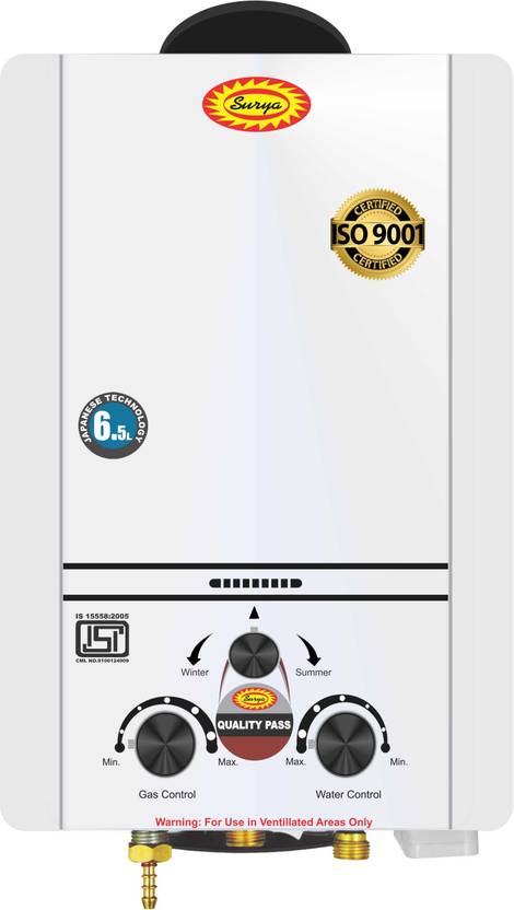 Surya JSD-2021-6L White 6 L Instant Water Geyser