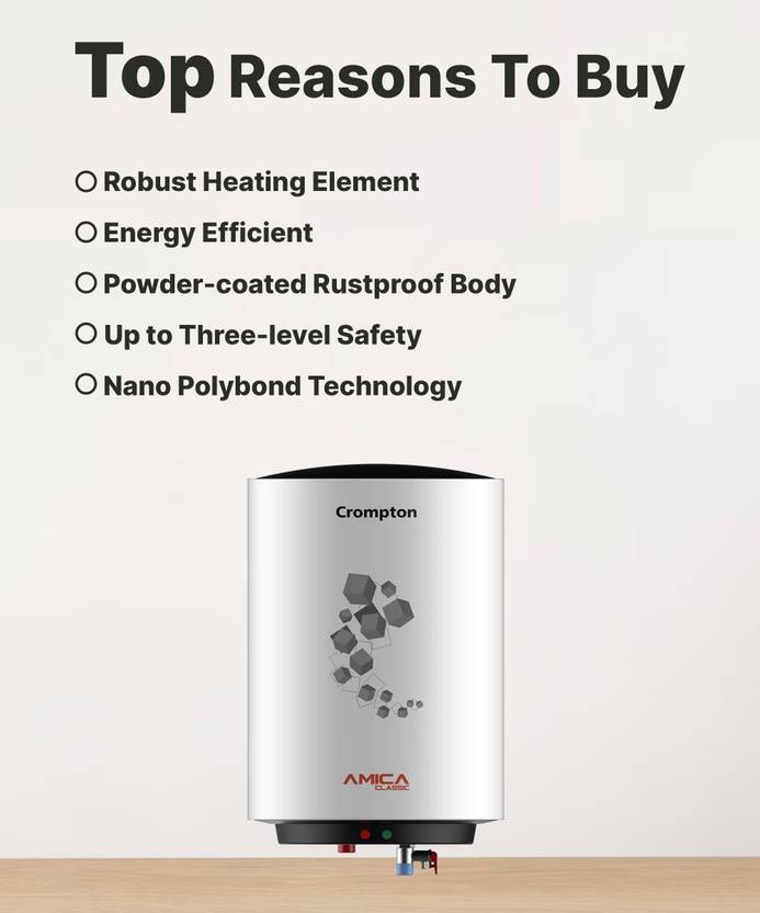 Crompton ASWH-4415 (AMICA CLASSIC) 15 L Storage Water Geyser-3