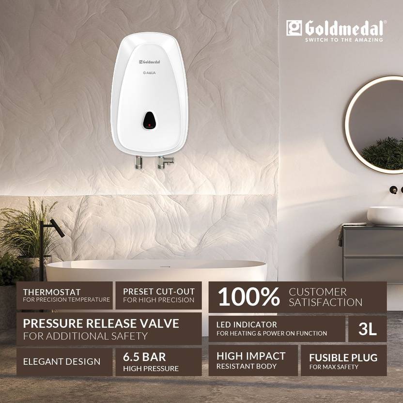 Goldmedal IWPE01003ANWH 3 L Instant Water Geyser