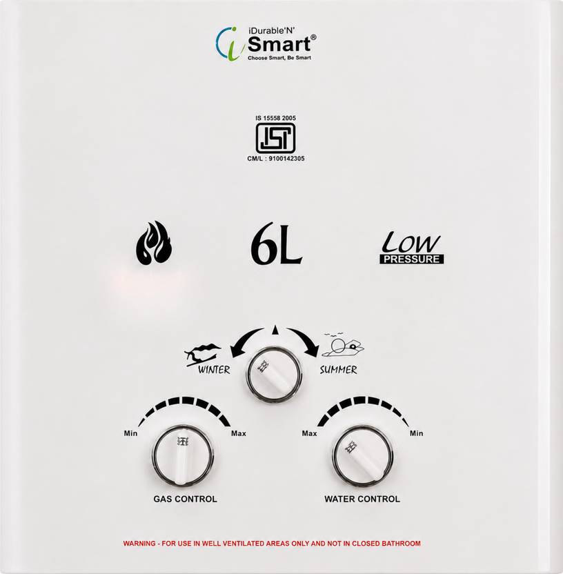 Idurable 'N' Smart Automatic Multiple Safety System & Anti-Rust Coating-A-6 6 L Instant Water Geyser-4