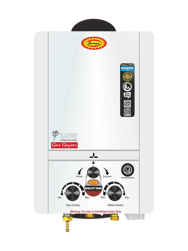 Surya 6L-Elegant 6.5 L Gas Water Geyser-1