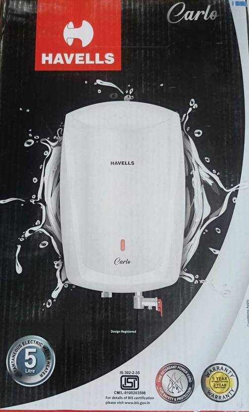 Havells GHWACAPWH005 5 L Instant Water Geyser-1